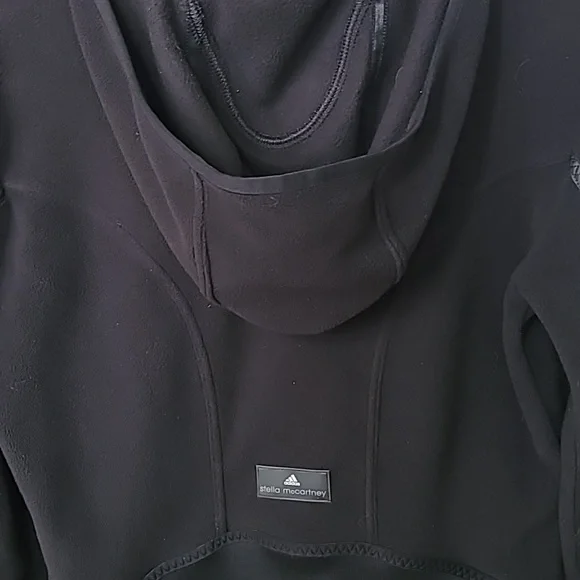 Stella McCartney for Adidas Black Hooded Jacket with Quilted Detail Size Medium - Picture 8 of 9